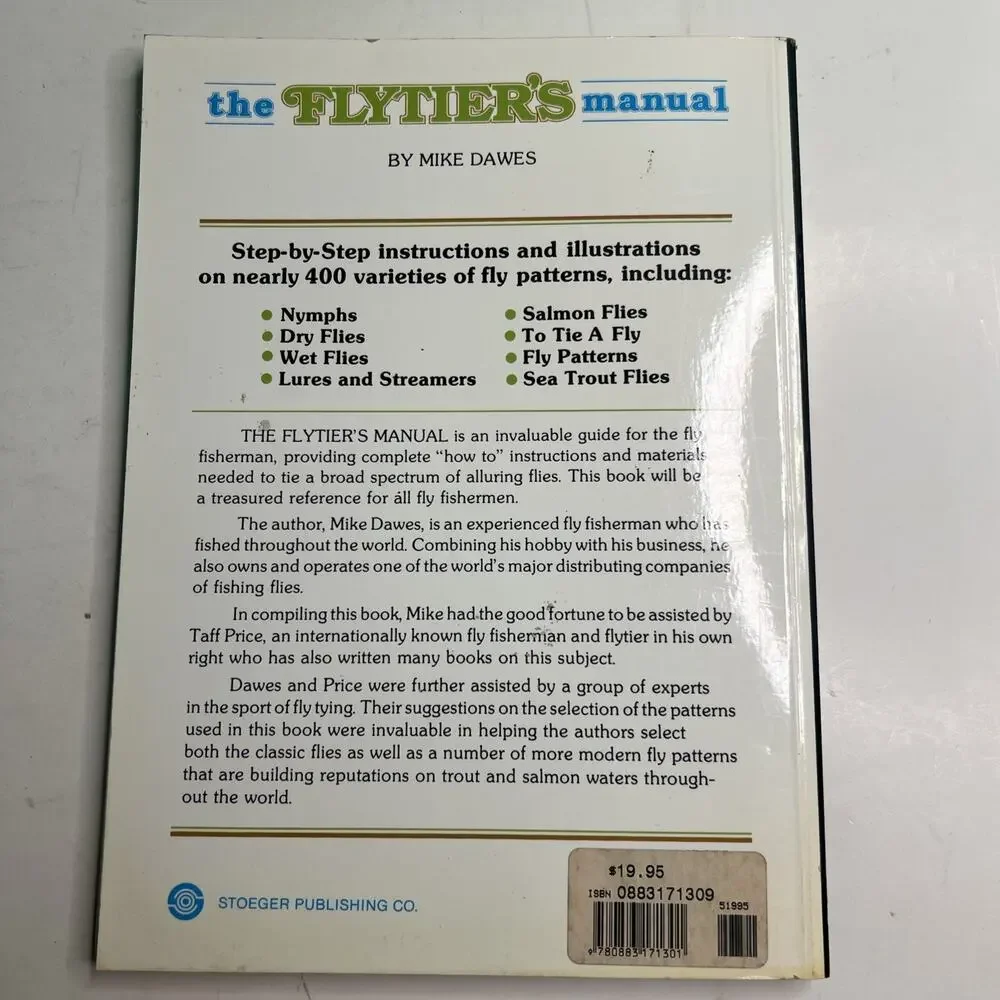 The Flytier's Manual Book by Mike Dawes 1985 Paperback Reference Fly Patterns
